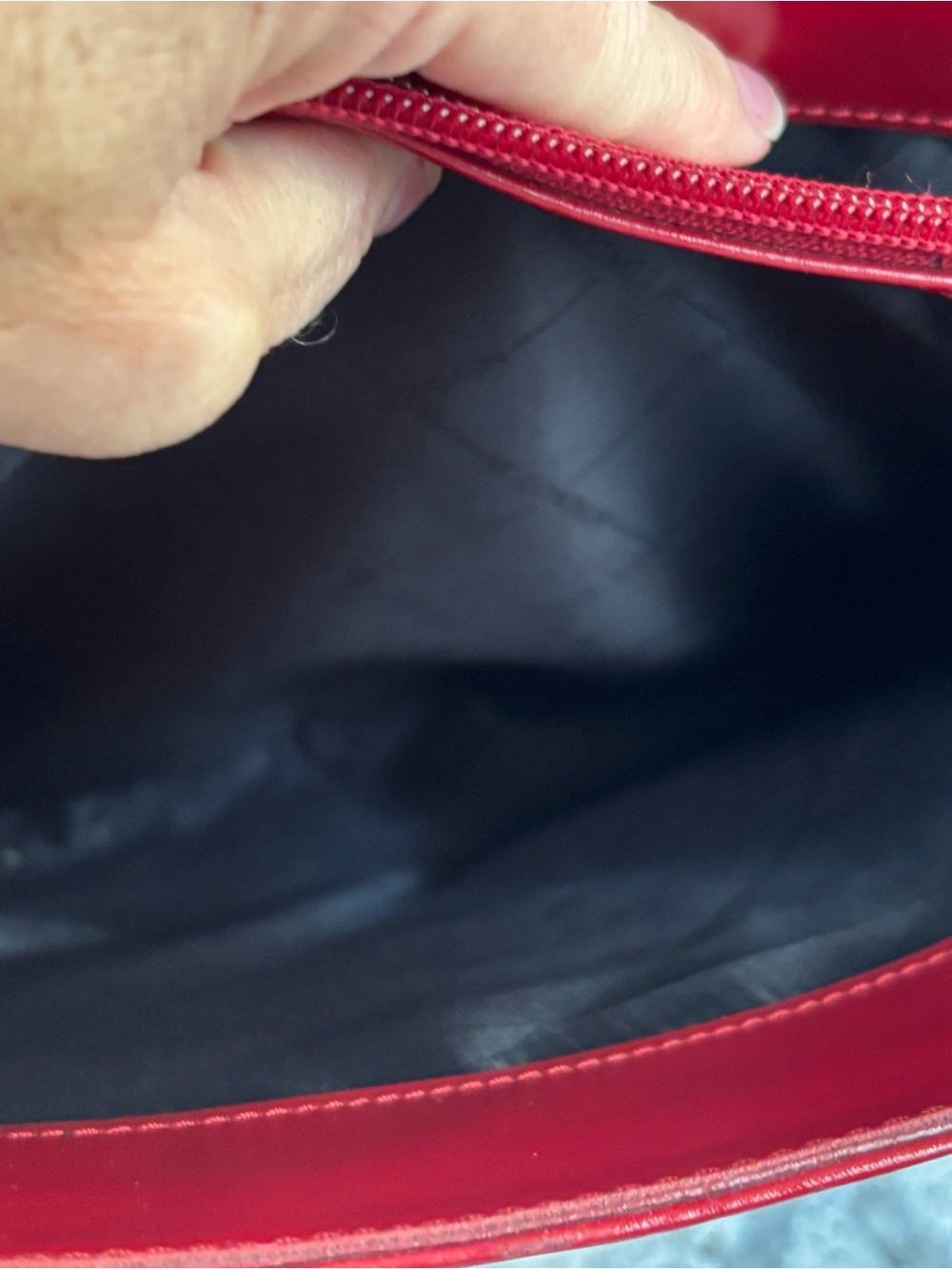 M. London Vintage Red Genuine Leather Tote Shoulder Bag - Picture 5 of 6